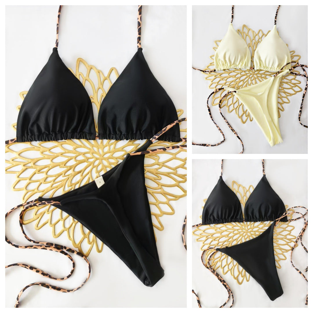 Damen Bikini-Set mit trendigem Animal-Print und modischem Schleifen-Detail EB