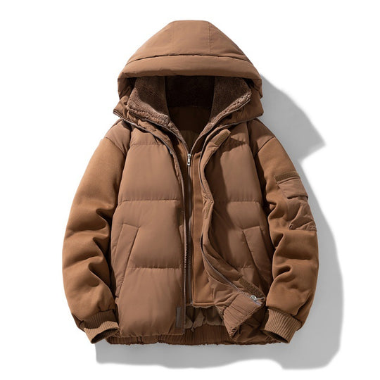 Herren urbaner Thermo-Steppblouson mit Teddyfutter, elastischem Saum und Kapuze EB