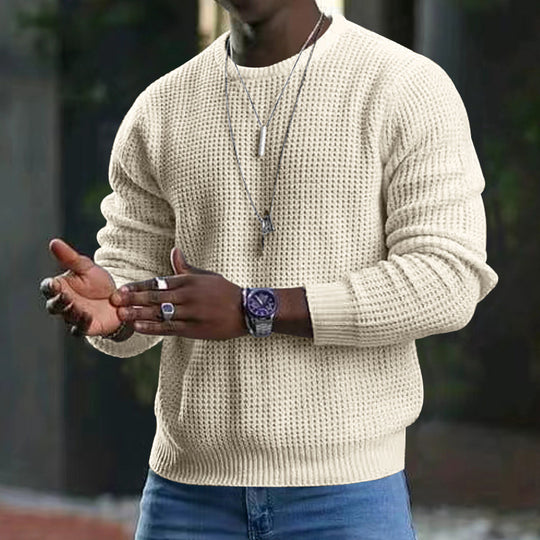 Herren modischer Strickpullover mit strukturierter Oberfläche und bequemem Schnitt EB