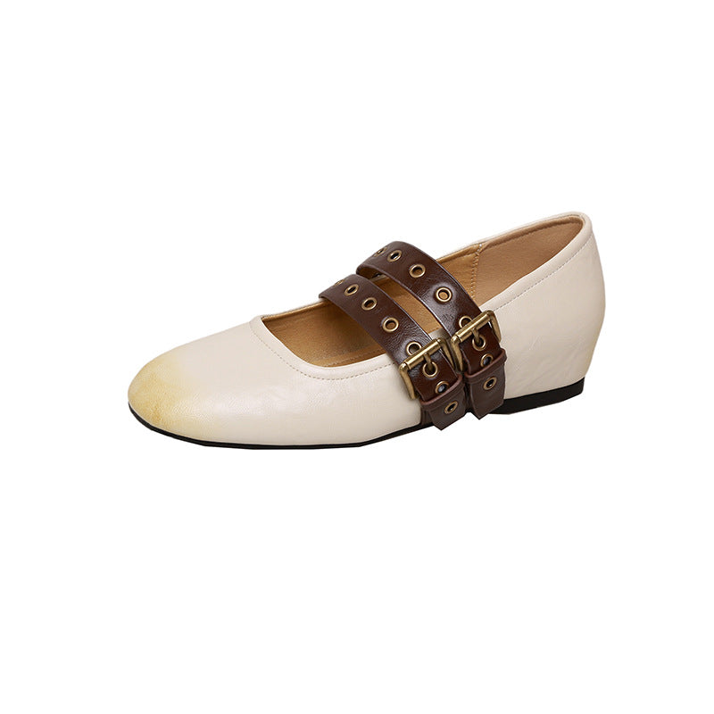 Damen elegante Mary Jane Schuhe mit modischen Schnallen EB