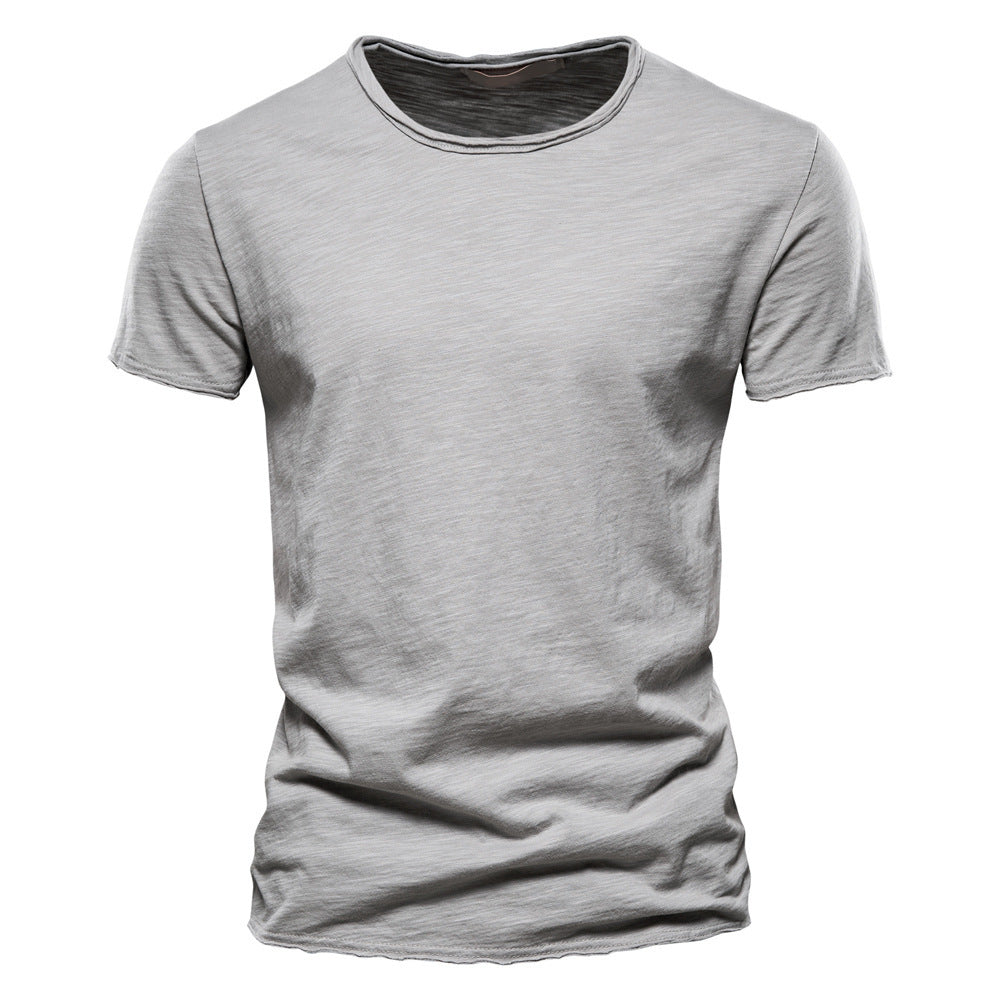 Herren nan leichtes Baumwolljersey Kurzarmshirt mit V-Ausschnitt und schmaler Passform EB