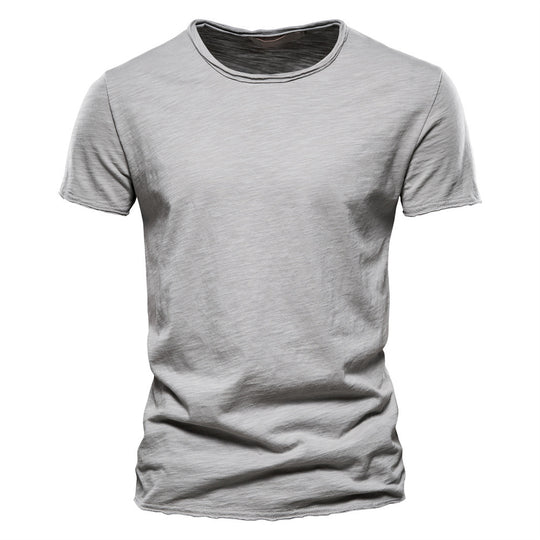 Herren nan leichtes Baumwolljersey Kurzarmshirt mit V-Ausschnitt und schmaler Passform EB