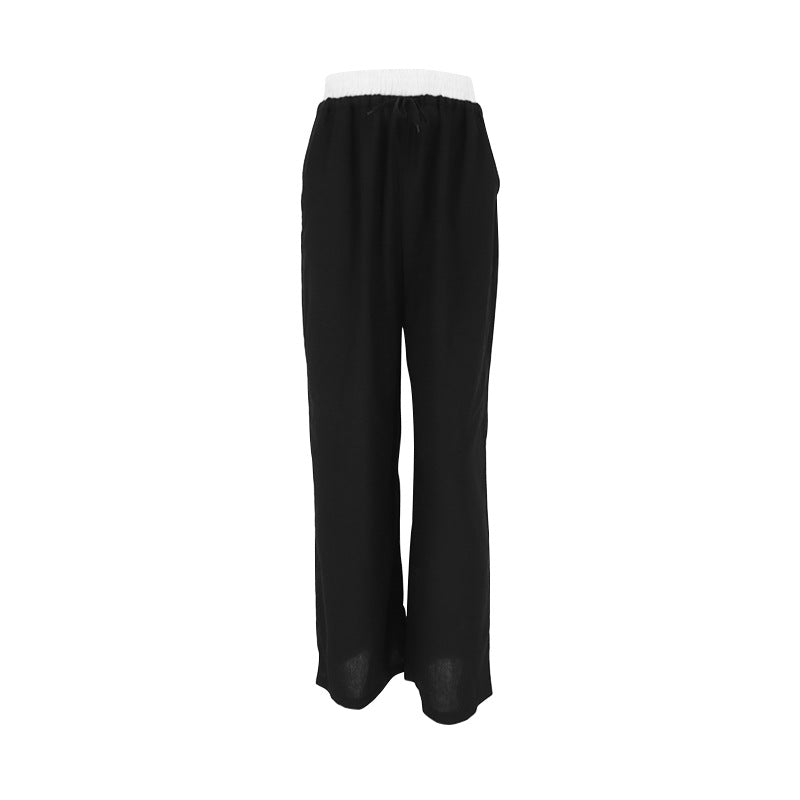 Damen Leichte Sommerhose mit elastischem Bund und seitlichen Taschen EB