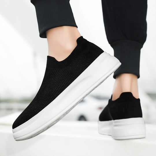Unisex nan atmungsaktiver Strick-Freizeitschuh mit sockenähnlichem Schaft und rutschfester Laufsohle EB