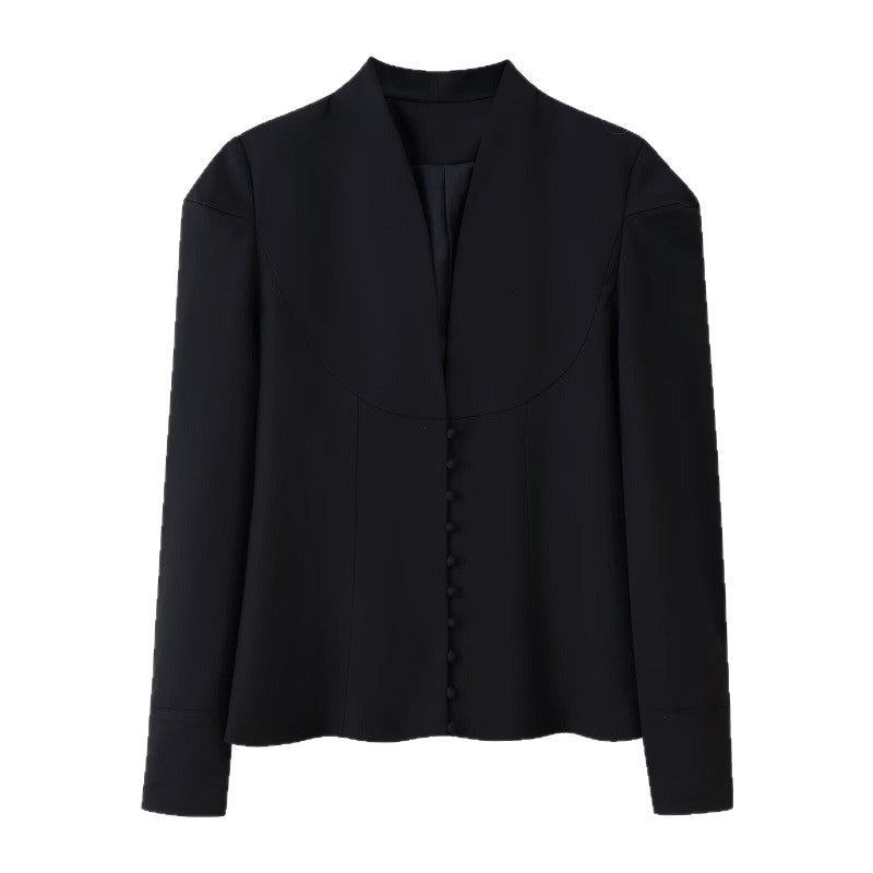 Damen Blazerjacke mit klassischem Kragen und eleganten Knopfdetails EB