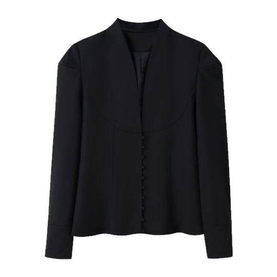 Damen Blazerjacke mit klassischem Kragen und eleganten Knopfdetails EB