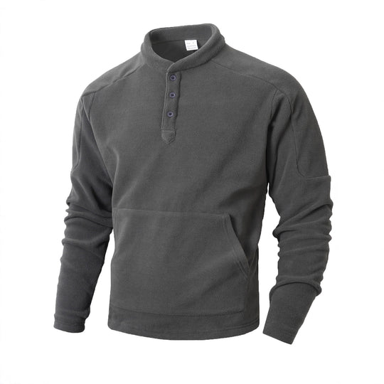 Herren Kuscheliger Fleece-Pullover mit Knopfleiste EB