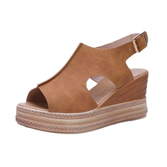 Damen Wedge-Pantoletten mit raffiniertem Riemendesign und komfortablem Fußbett EB