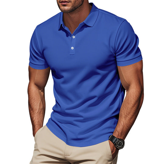 Herren nan Polokragen-Shirt mit schlanker Passform, atmungsaktiver Meshstruktur und flacher Zwei-Knopfleiste EB