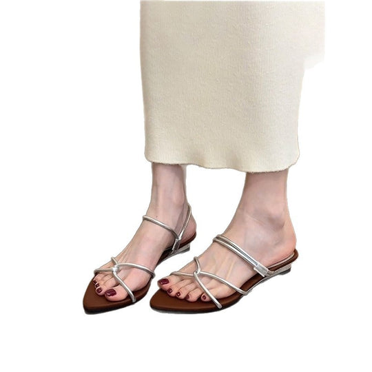 Damen elegante Slingback-Sandalen mit raffiniertem Riemendesign EB
