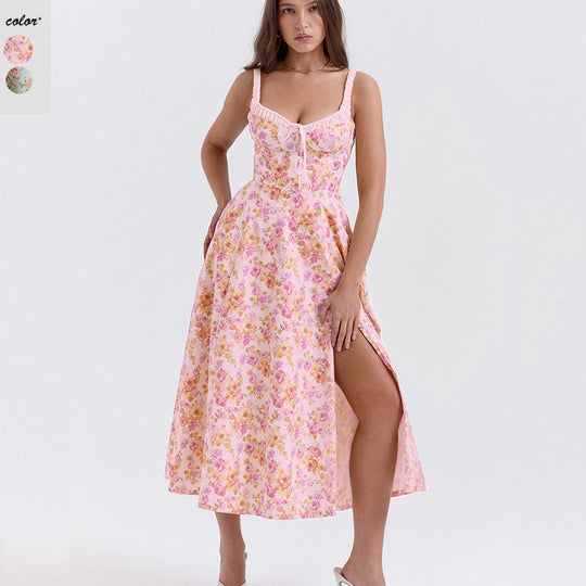 Damen Maxikleid mit romantischem Schnitt und raffinierten Rüschendetails EB