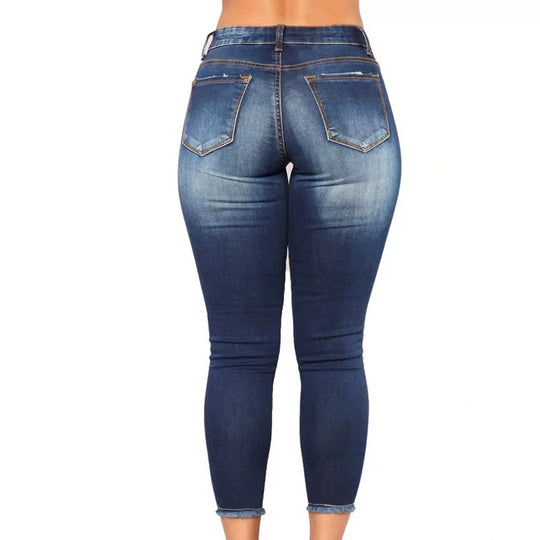 Damen Skinny-Jeans mit modischen Destroyed-Details EB