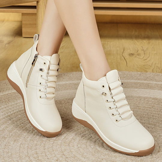 Damen Komfortable High-Top Sneakers mit elastischer Schnürung und dämpfender Sohle EB