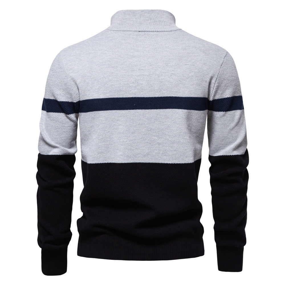Herren Pullover mit Stehkragen und Zipper EB