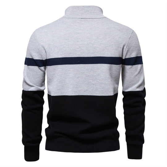Herren Pullover mit Stehkragen und Zipper EB
