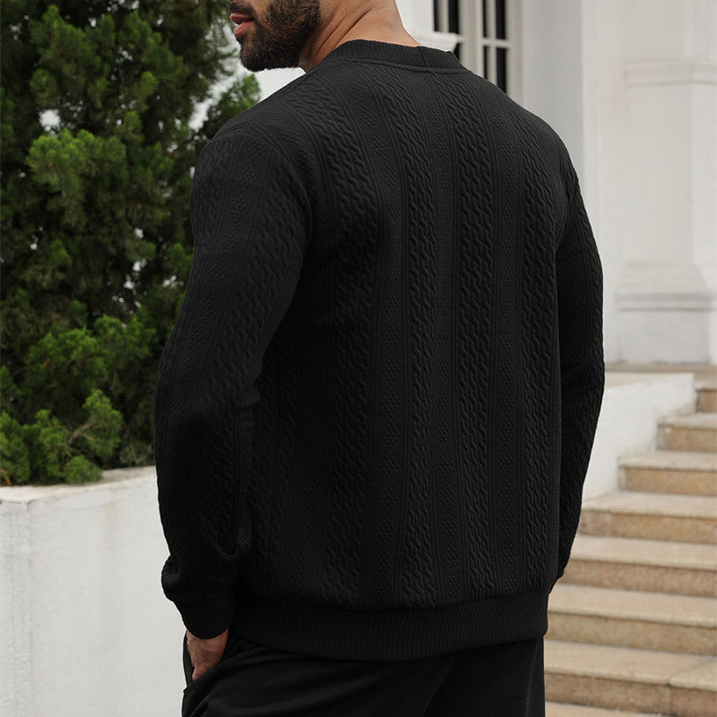 Herren Strickjacke mit hochwertigem Strukturmuster und modernen Knöpfen EB