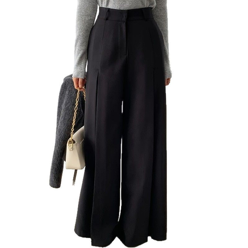 Damen elegante weite Hose mit Falten EB