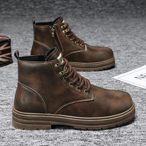 Herren Lederboots mit rutschfester Sohle und modischem Design EB