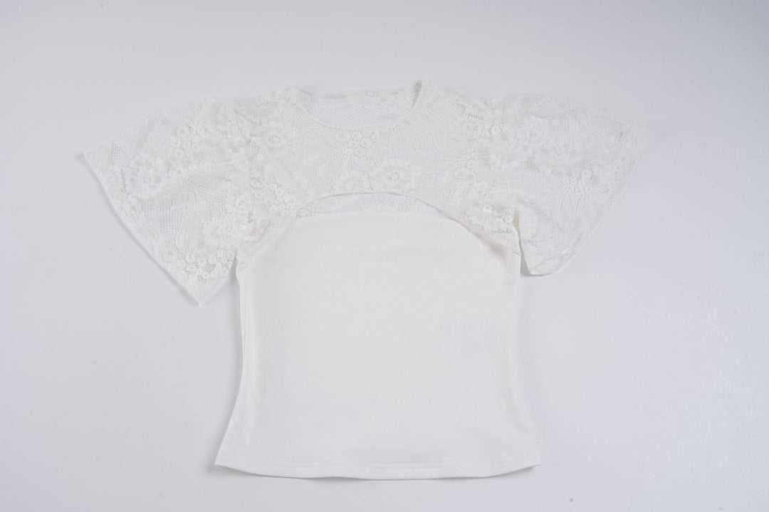 Damen Spitzenbluse mit Cut-Outs EB