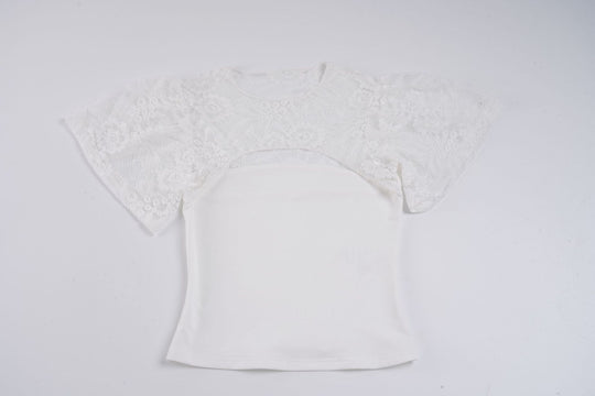 Damen Spitzenbluse mit Cut-Outs EB