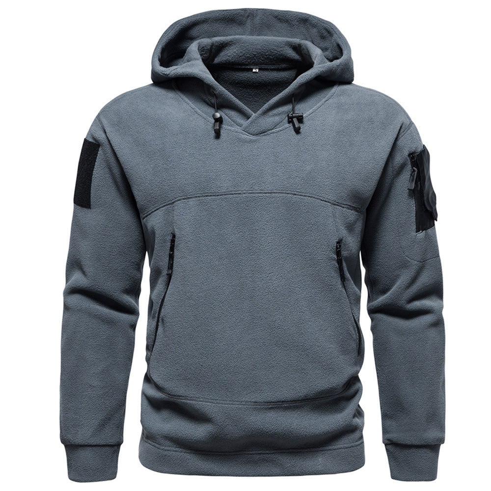 Herren moderne Fleece-Hoodie mit strategischen Reißverschlusstaschen EB