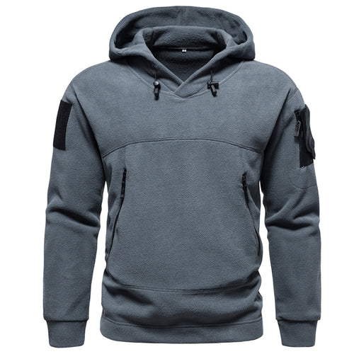 Herren moderne Fleece-Hoodie mit strategischen Reißverschlusstaschen EB