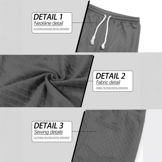 Herren nan gestrickte Wohlfühlhose mit Zopfstruktur, elastischem Bund, Kordelzug und Eingrifftaschen EB