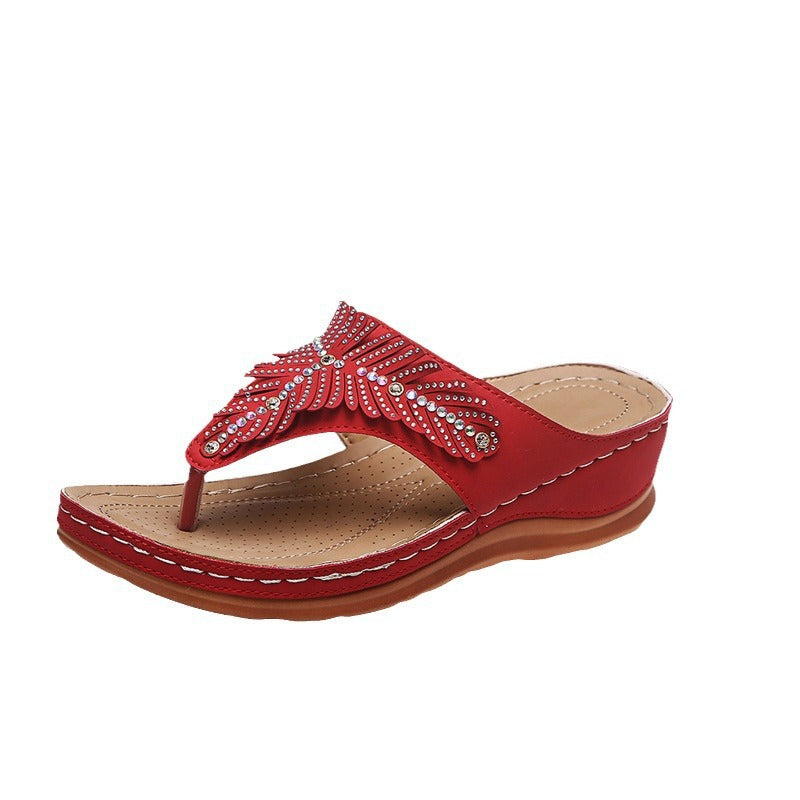 Damen Zehentrenner-Sandalen mit funkelnden Applikationen EB