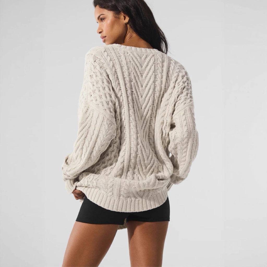 Damen Grobstrickpullover mit modischem Strukturdesign EB
