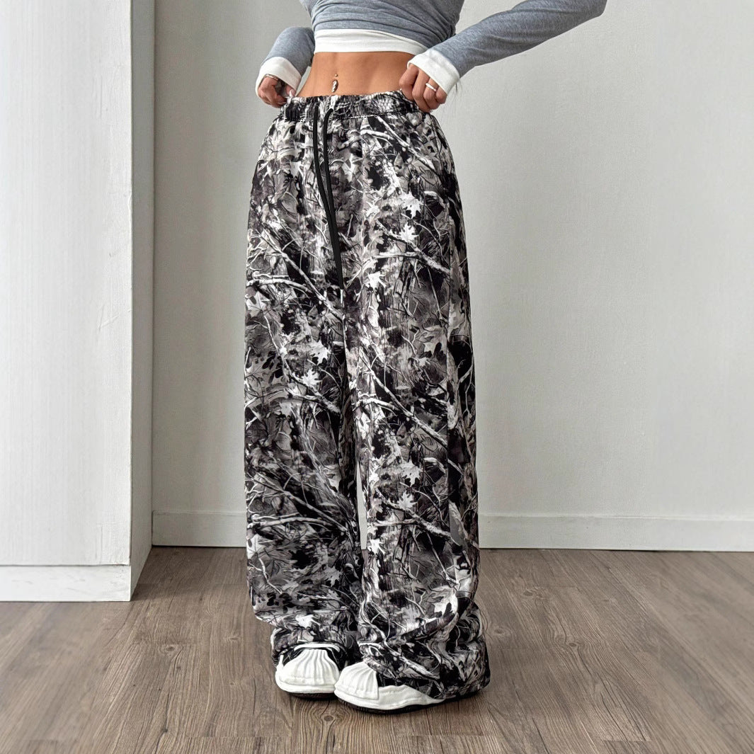 Damen Bequeme Freizeithose mit floralem Design und elastischem Bund EB