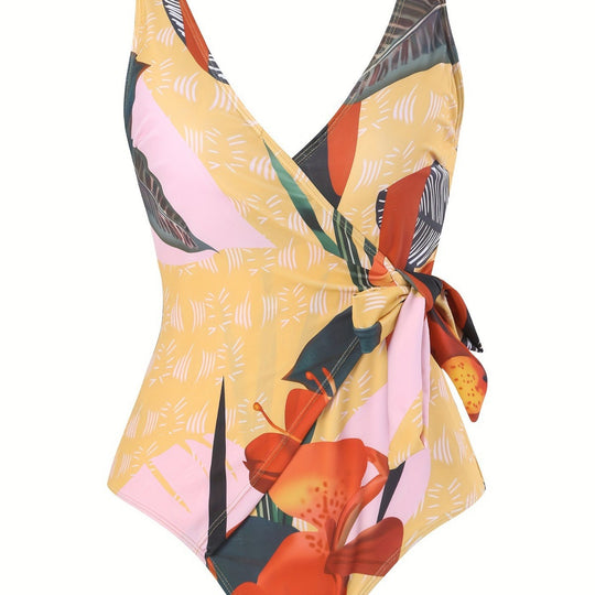Damen Einteiliger Badeanzug mit elegantem Wickelrock EB