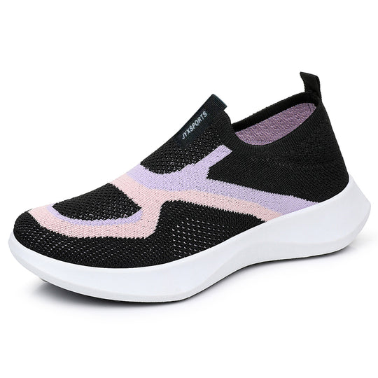 Damen Slip-On Sportschuhe mit atmungsaktivem Obermaterial und dämpfender Sohle EB