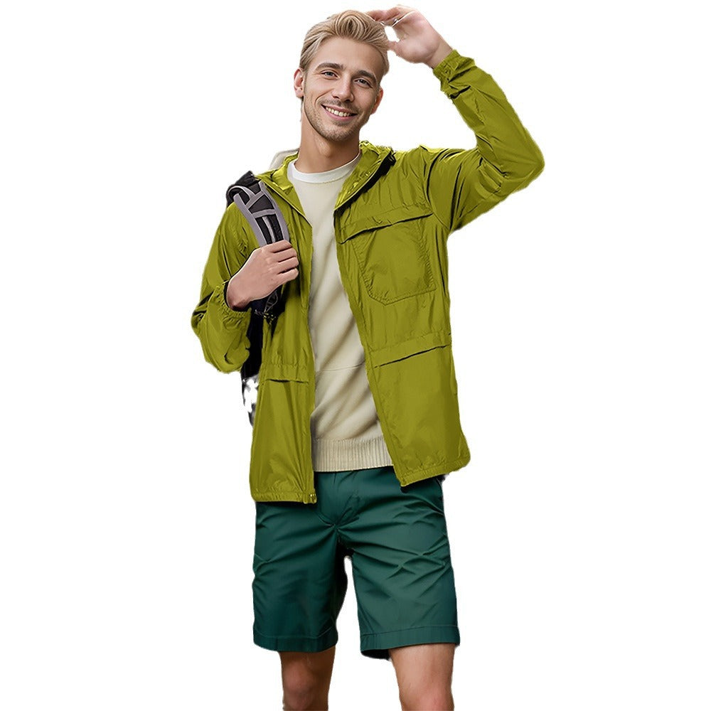 Herren leichte und atmungsaktive Outdoor-Jacke mit Kapuze EB