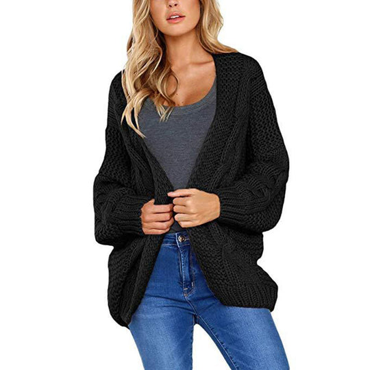 Damen Grobstrickjacke mit lässigem Schnitt und voluminösen Ärmeln EB