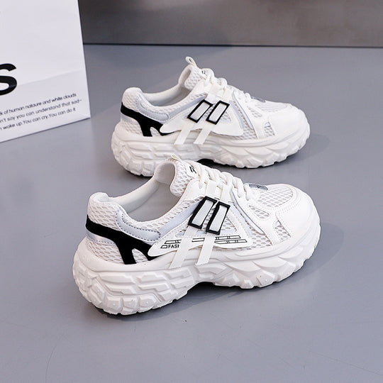 Damen Sportliche Sneakers mit atmungsaktivem Mesh-Obermaterial und stoßdämpfender Sohle EB