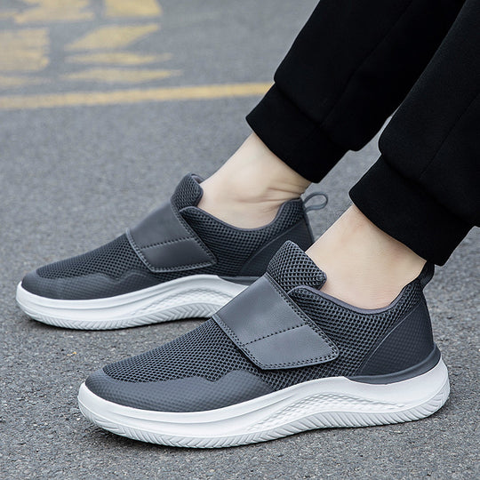 Damen Sportliche Slip-On Sneakers mit elastischem Klettverschluss EB