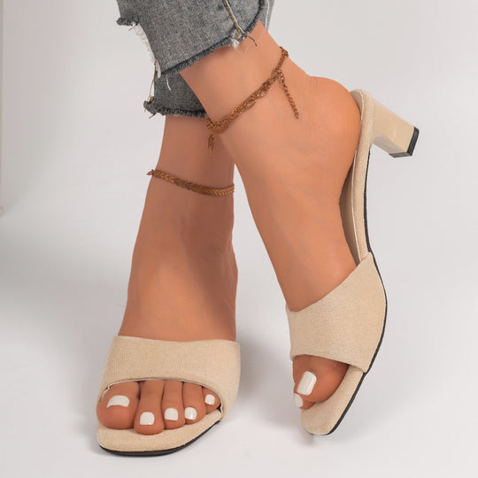 Damen elegante Sling-Pantoletten mit modischem Riemendesign EB