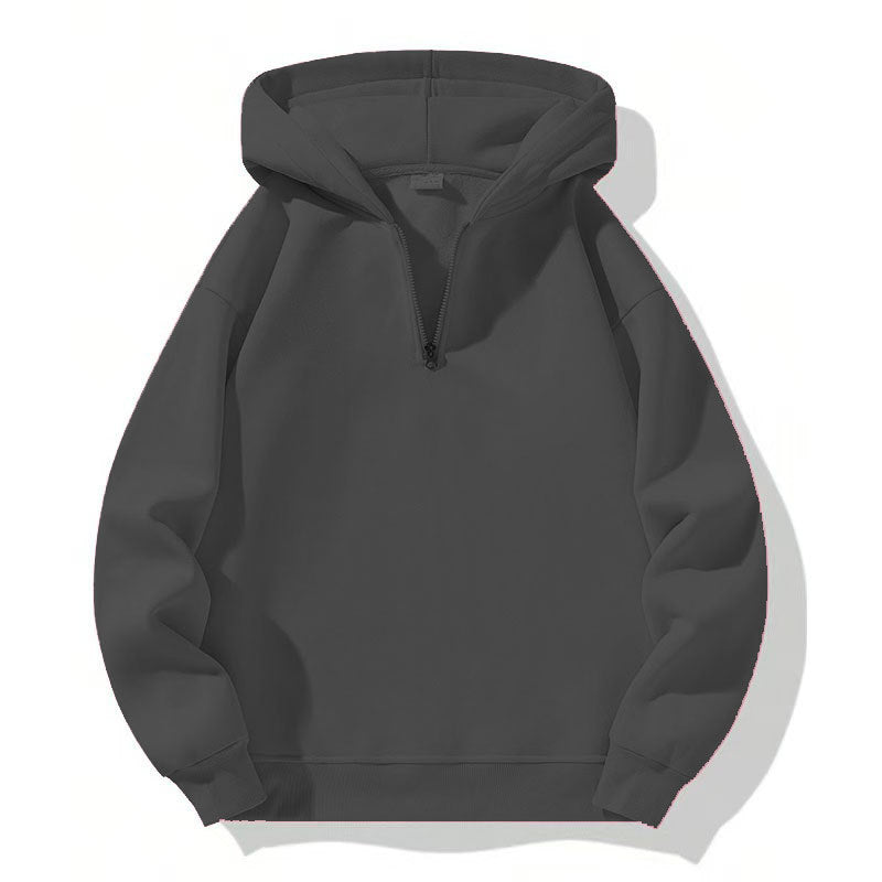 Herren sportlicher Kapuzenpullover mit halbem Reißverschluss EB
