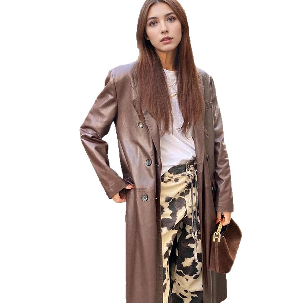 Damen elegante Kunstlederjacke EB