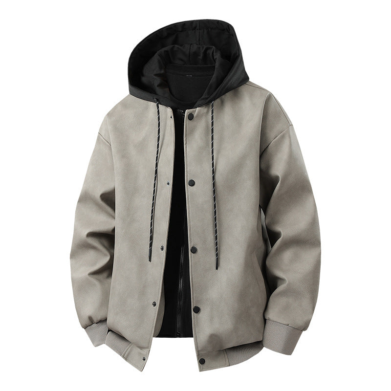 Herren modische Übergangsjacke mit abnehmbarer Kapuze und sportlichen Akzenten EB