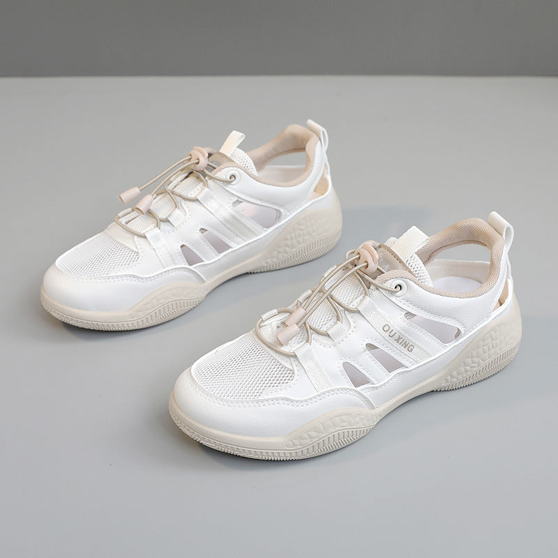 Damen Atmungsaktive Sport Sneakers mit elastischen Schnürsenkeln EB