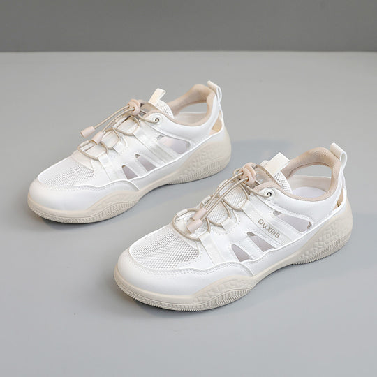 Damen Atmungsaktive Sport Sneakers mit elastischen Schnürsenkeln EB