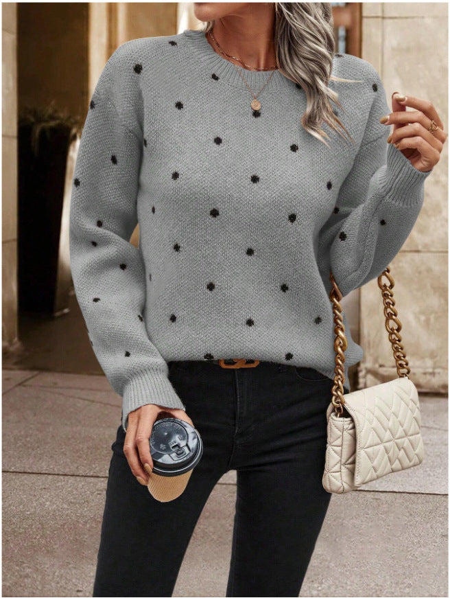 Damen modischer Pullover mit punktuellem Design EB