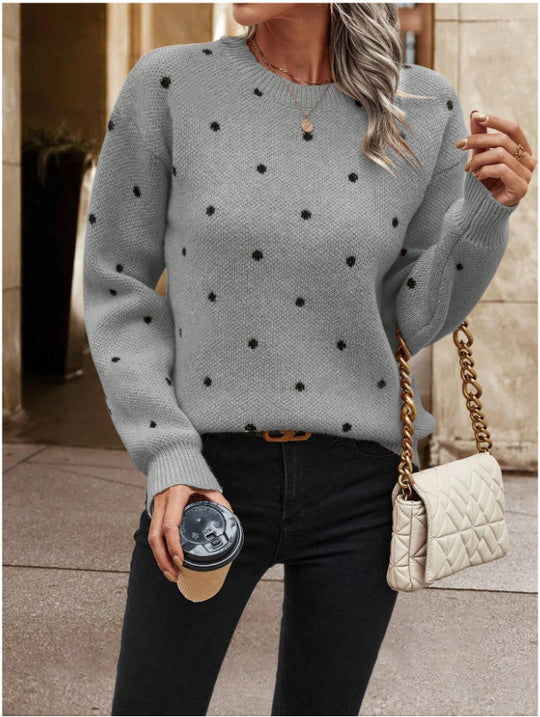 Damen modischer Pullover mit punktuellem Design EB