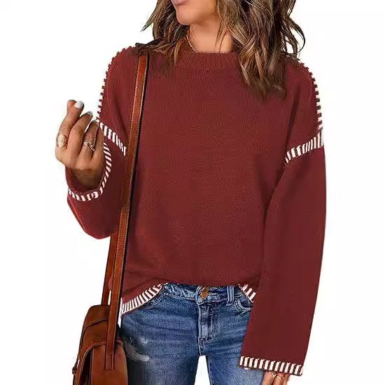 Damen Pullover mit modischen Streifen EB