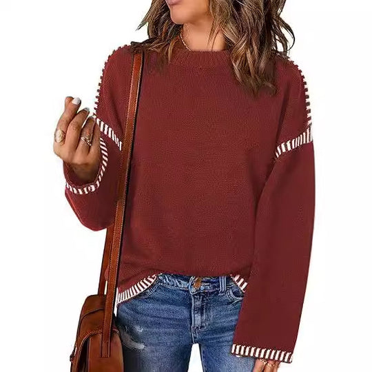 Damen Pullover mit modischen Streifen EB