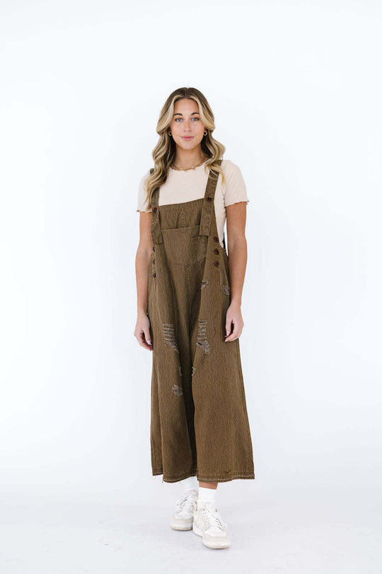 Damen nan lässige verwaschene Latzhose aus Jeansstoff mit Rissen und weitem Bein EB