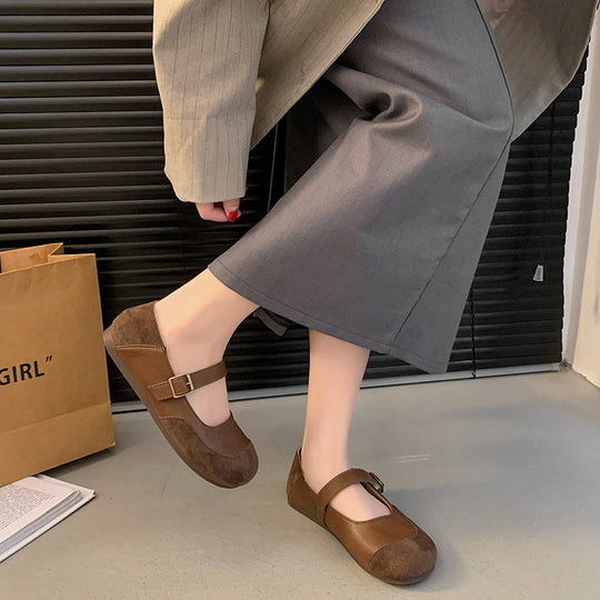 Damen schicke Ballerinas mit verstellbarem Riemen und elegantem Wildlederbesatz EB