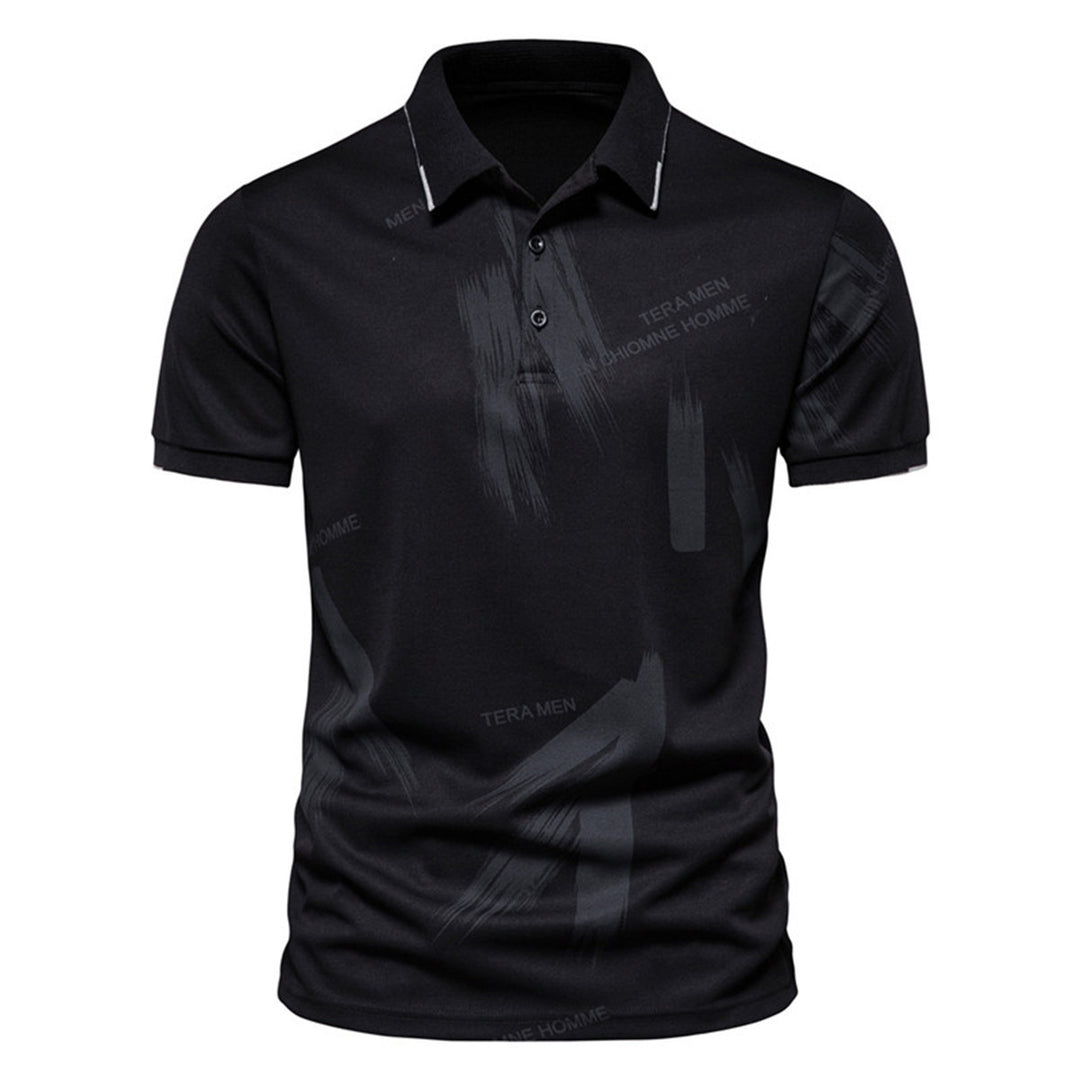 Herren modisches Poloshirt mit grafischen Akzenten und atmungsaktiven Eigenschaften EB