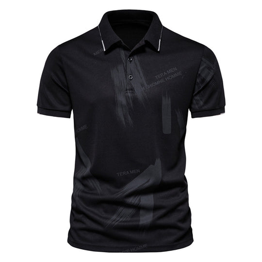 Herren modisches Poloshirt mit grafischen Akzenten und atmungsaktiven Eigenschaften EB